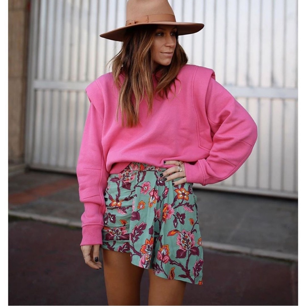 ZARA - FLORAL DRAPED MINI SKIRT - Picture 6 of 6